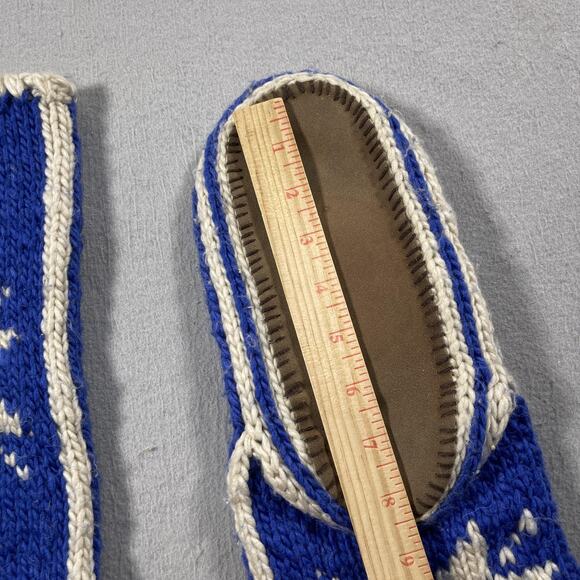 Woolrich‎ Slipper Socks Mens Large Knit Snowflake Moccasins Fleece Lined Warm - Picture 4 of 5